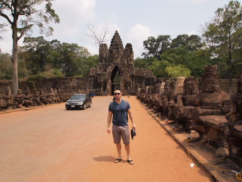 Outside the entrance to the main temple-grounds in Siem Reap