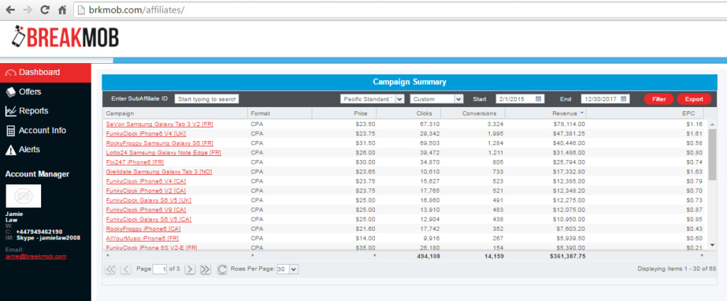 BrkMob Network Stats